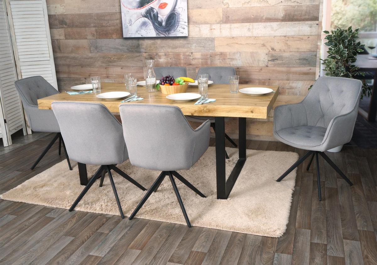 ESSZIMMERSTUHL Grau 6er-Set - Grau, Textil (55/87/60cm) - MCW
