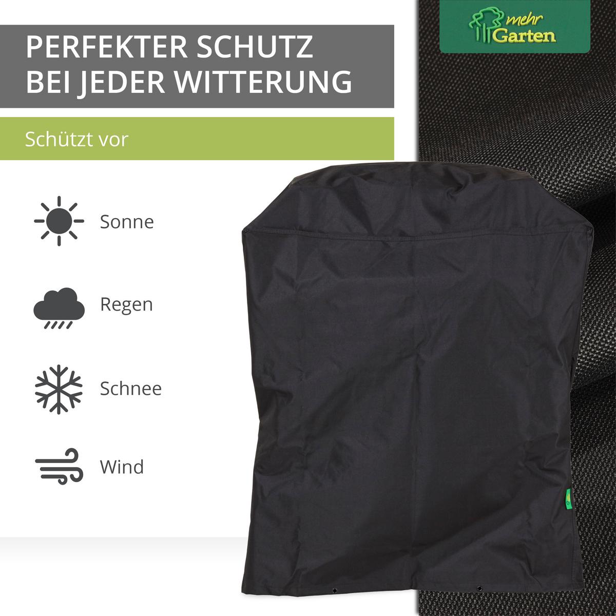 SCHUTZHÜLLE für Gasgrill Rechteckig SHP-30094 - Schwarz, Kunststoff (132/117/66cm) - mehr Garten
