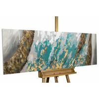 ÖLGEMÄLDE 150/50 cm - Blau/Weiß, Holz/Textil (150/50cm) - KUNSTLOFT