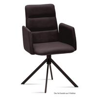 ARMLEHNSTUHL (8er-Set) Duana 52x92x60 Schwarz/Espresso - Dunkelbraun/Schwarz, Kunststoff (60/92/52cm) - 58aufmkessel