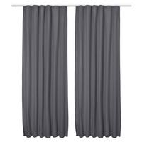 VORHANG Amelie TK mit Kräuselband 140x245cm Anthrazit (2tlg) - Anthrazit, Textil (140/245/1cm) - Beautissu 