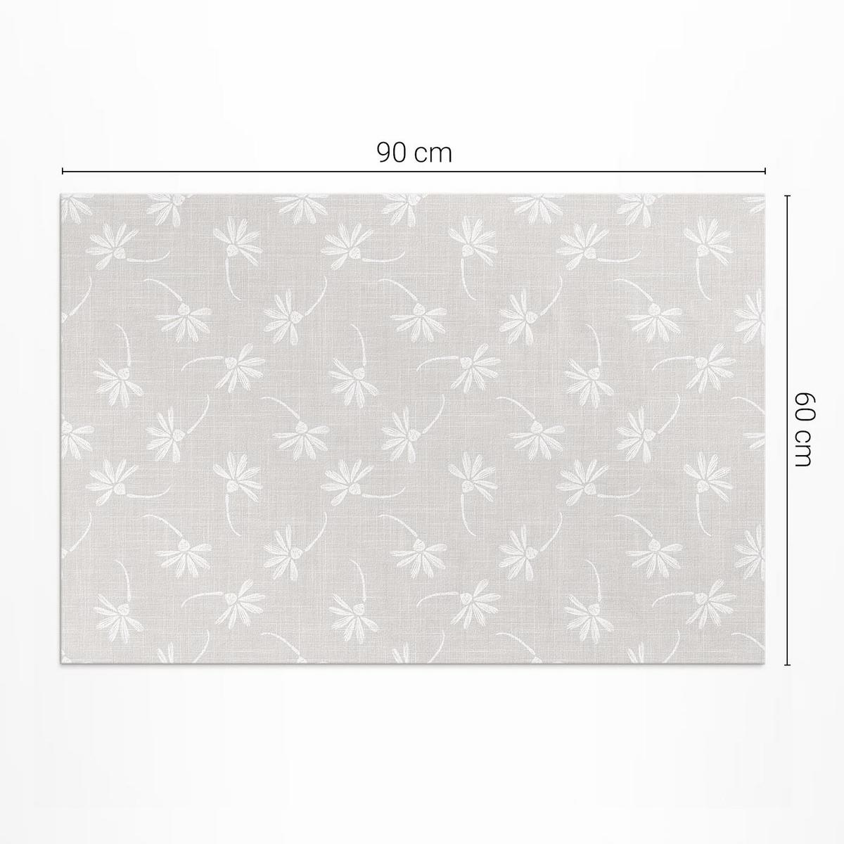 TEPPICH 60x90 cm Zarte Blumen - Ecru, Kunststoff (60/90cm) - Wallfluent