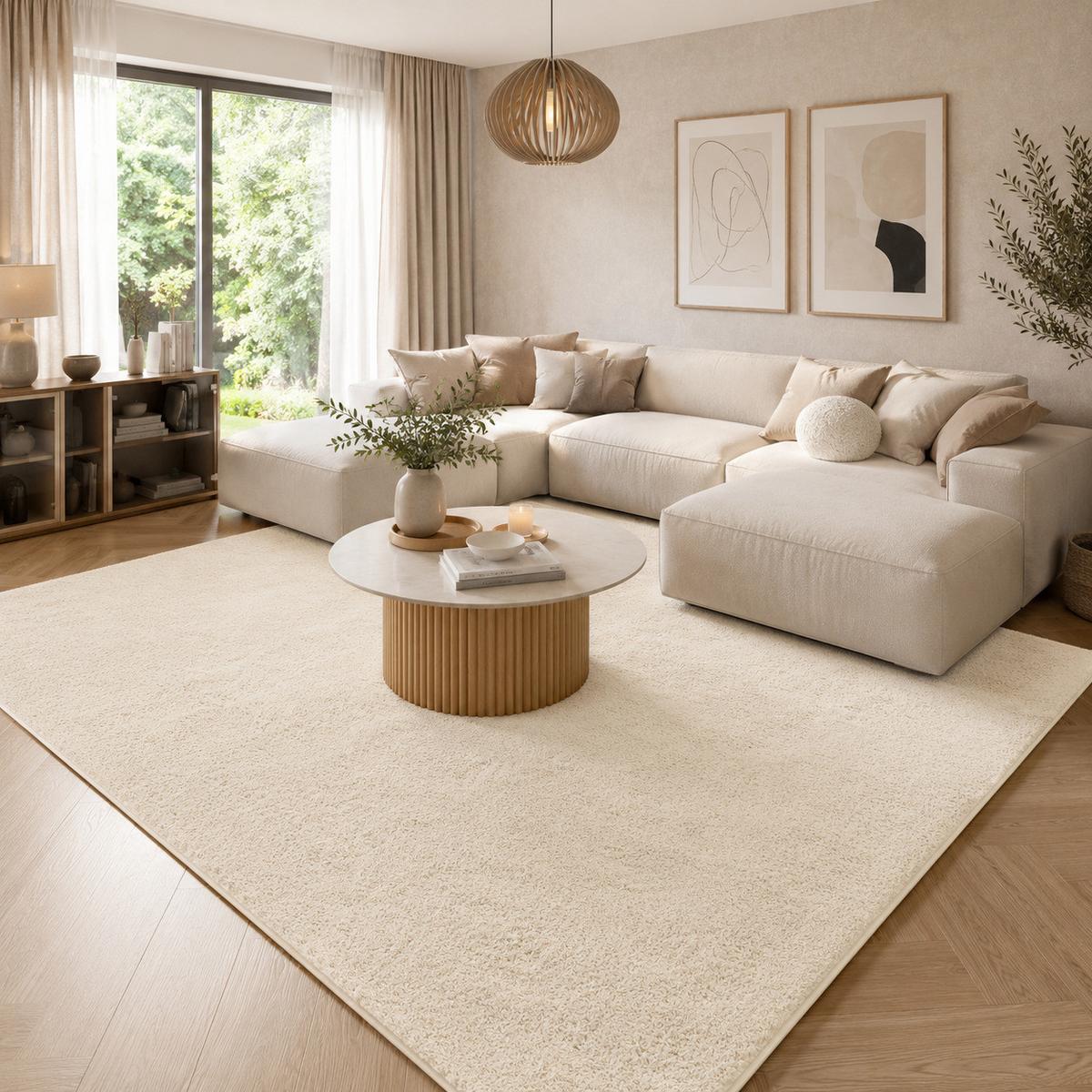 HOCHFLOR LANGFLOR SUPER SOFT TEPPICH SILKY - Creme, Textil (80/150cm) - Pergamon