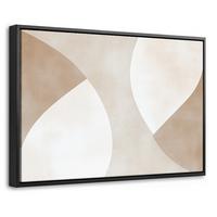 LEINWAND Bilder mit Rahmen - Braun - Japandi - Abstrakt - 30x20 - Sandfarben, Textil (30/20cm) - MuchoWow