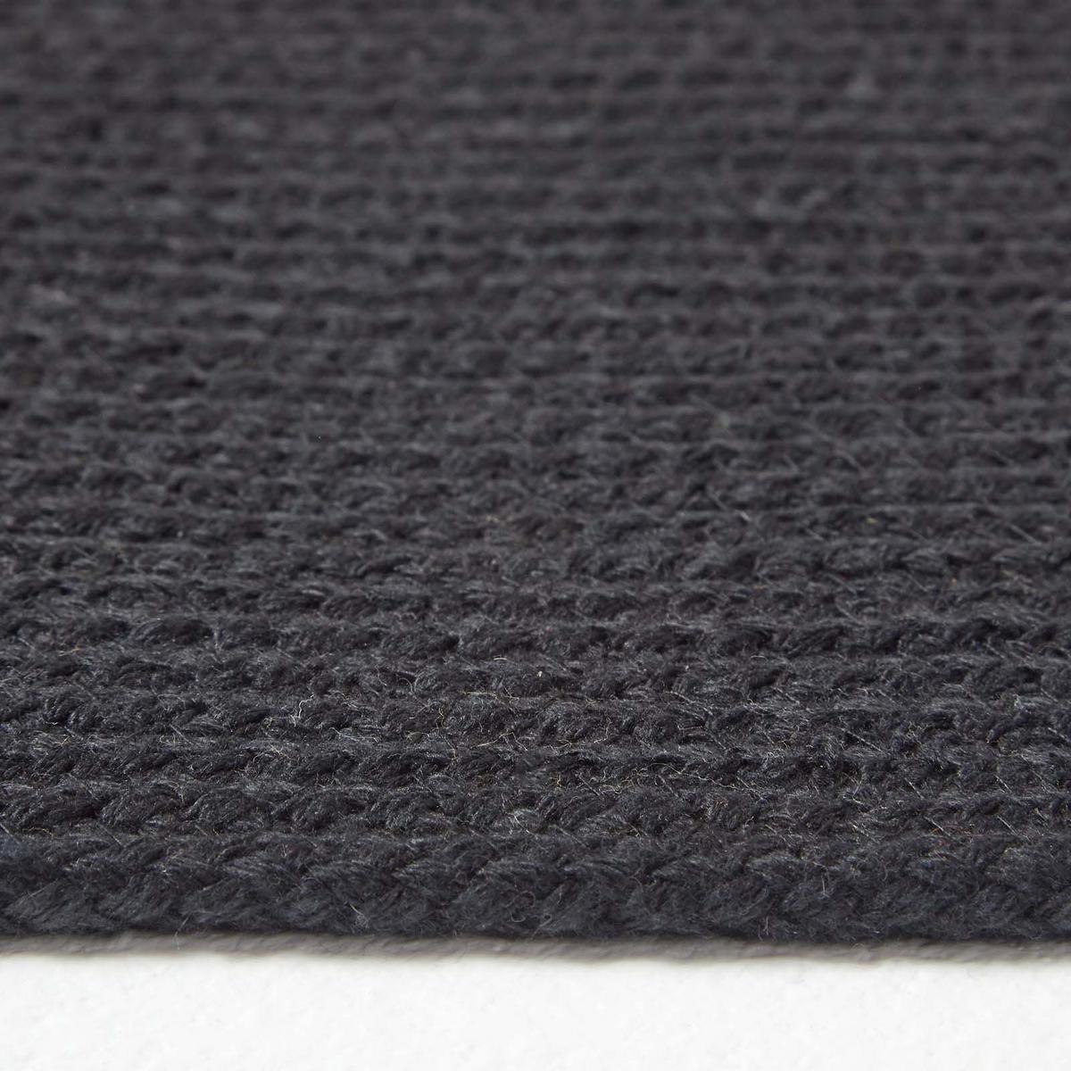 TEPPICHLÄUFER geflochten oval 66/200 cm - Schwarz, Textil (66/200cm) - Homescapes