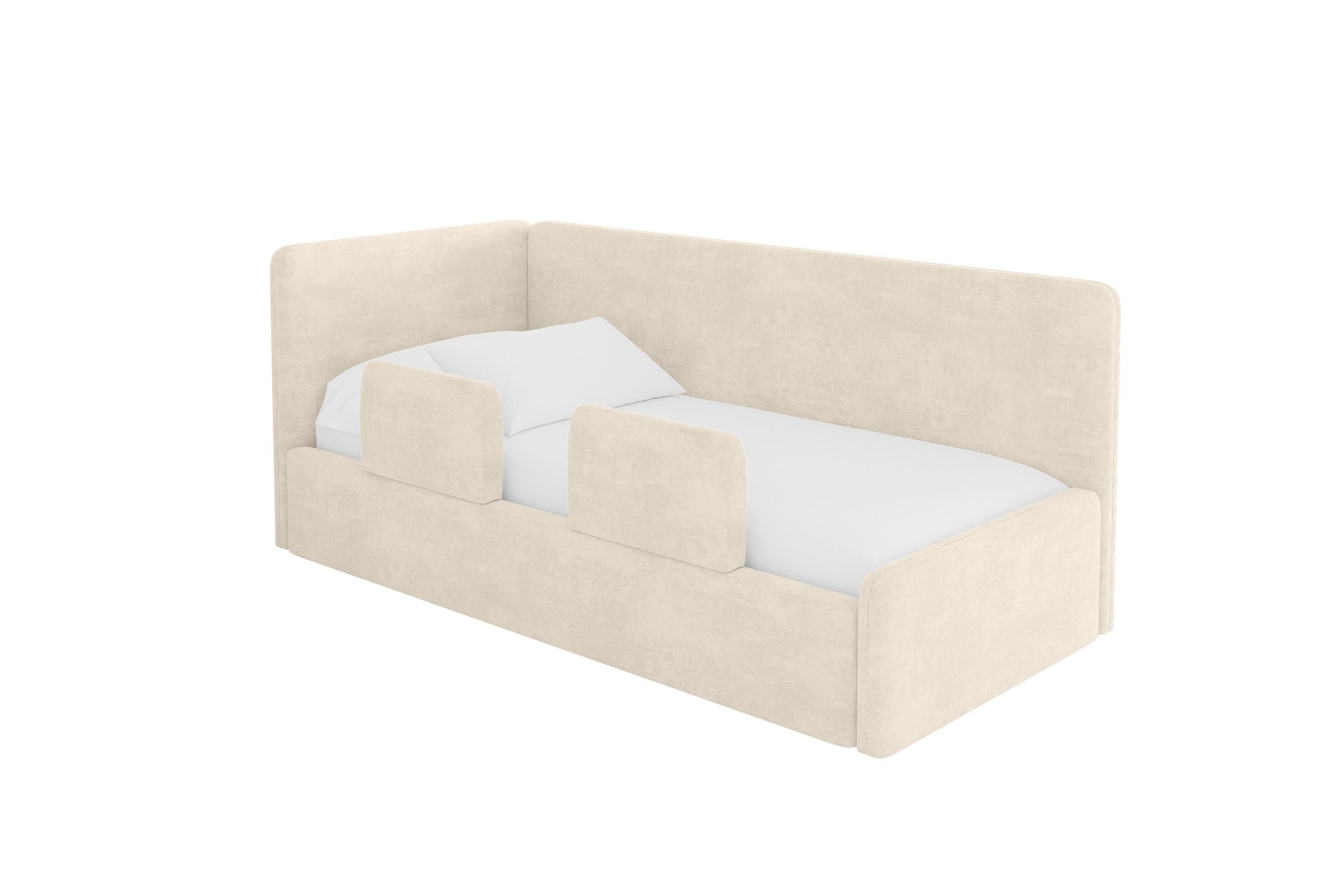 EINZELLBETT Jugendbett mit Bettkasten, Rechts - NORY 100x200 Beige - Naturfarben, Holzwerkstoff/Textil (100/200cm) - ALTDECOR