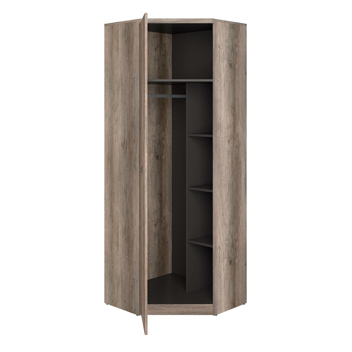 SCHRANK 1 Tür Abel Holz und Grau - Grau, Holzwerkstoff (74/205/74cm) - Petits-meubles