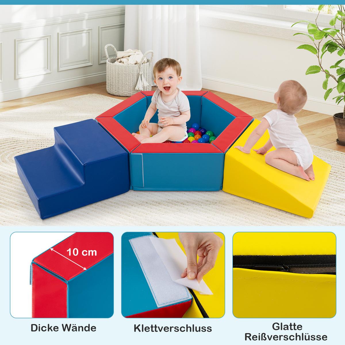 SOFTBAUSTEINE Gelb (3-teilig) - Gelb, Kunststoff (100/25/100cm) - COSTWAY