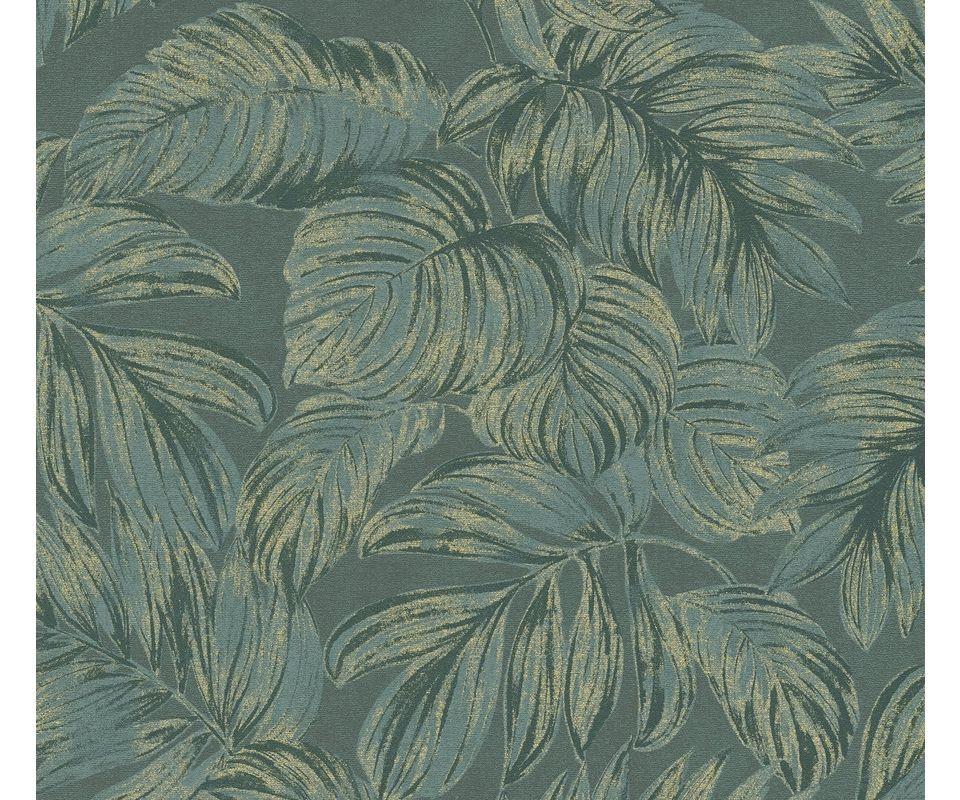 VLIESTAPETE Grün 53/1005 cm - Goldfarben, Textil (53/1cm) - KUNSTLOFT