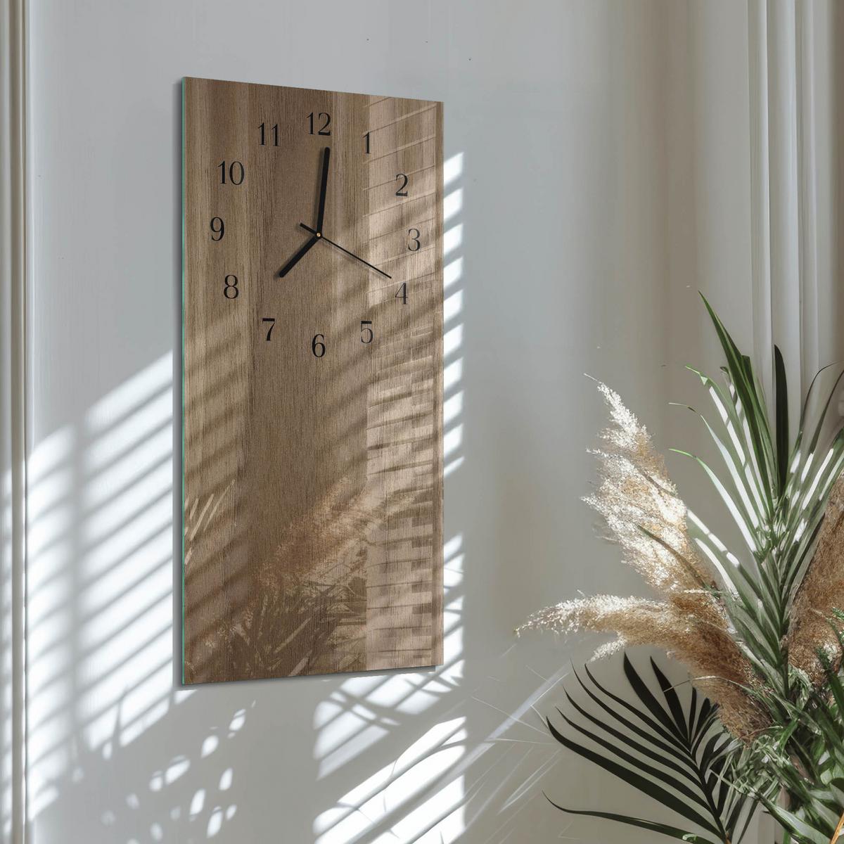 WANDUHR aus Glas 30x60 cm - Tisch - Braun, Glas (30/60/0.4cm) - TULUP
