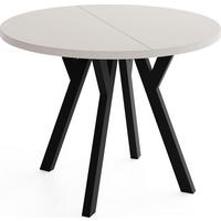 ESSTISCH Vero rund ausziehbar verlängerbar, Kaschmir 100-200/100/77 cm - Kaschmir/Schwarz, Holz/Holzwerkstoff (100/200/77cm) - WFL GROUP