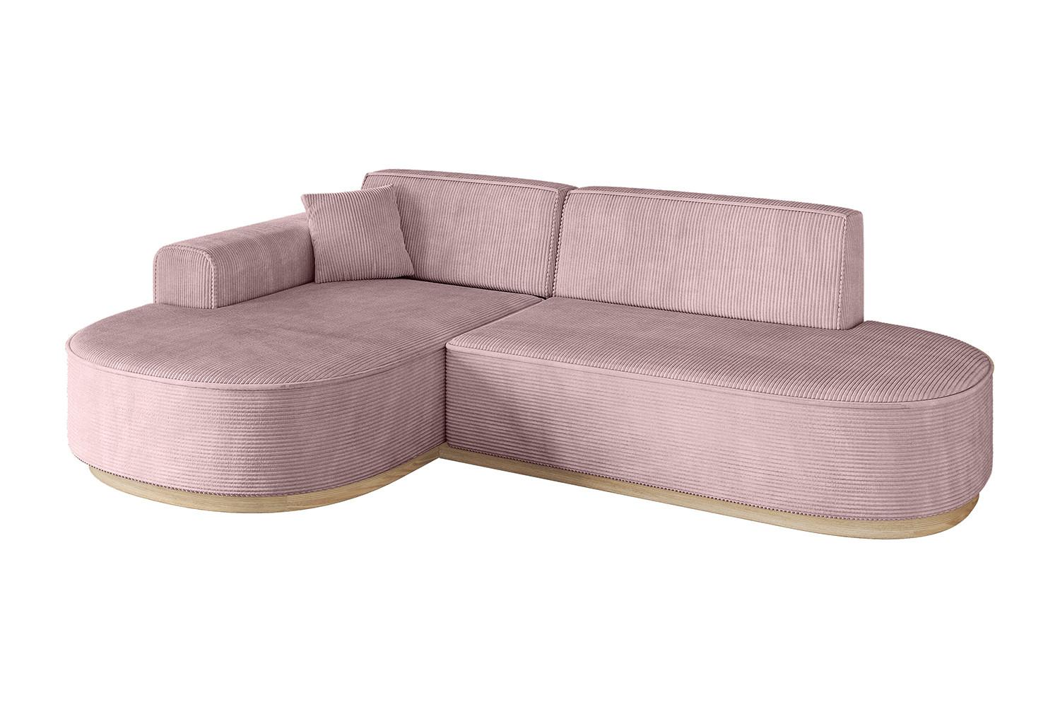 ECKSOFA Ottomane Links MARI-L1-v1 - 243x171x83 cm Rosa Cord - Rosa, Holzwerkstoff/Textil (243/171cm) - ALTDECOR