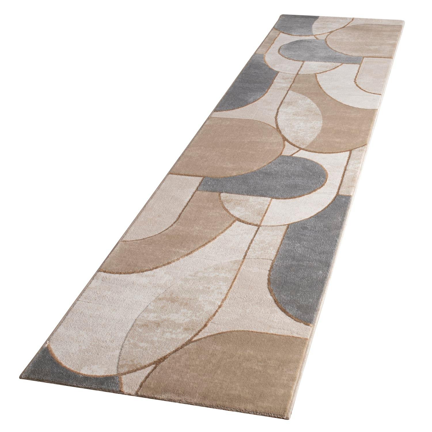KURZFLORTEPPICH, abstrakt, aus Polypropylen, Florhöhe 11 mm, Grau, 80 x 300 cm - Grau, Textil (80/300cm) - KADIMA DESIGN