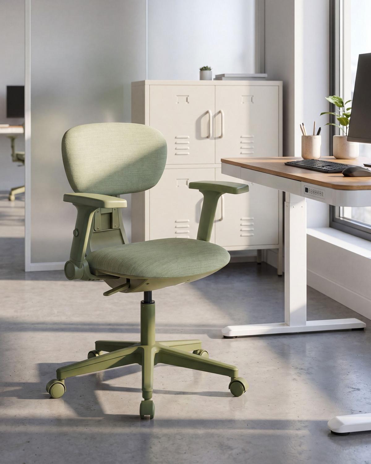 BÜROSTUHL Stoff Grün Core - Grün, Textil (68/88/68cm) - Beliani