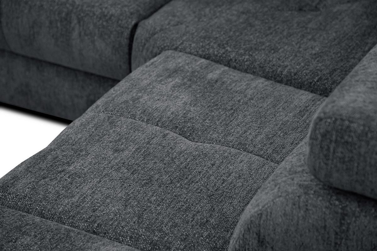 ECKSOFA CALVERA 5-Sitzer mit 1 Relaxfunktion, graphitfarben - Graphitfarben, Holzwerkstoff/Textil (297/239cm) - Wozimo