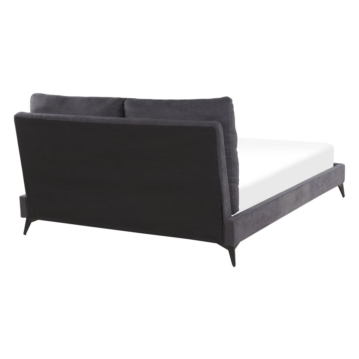 POLSTERBETT 140/200cm Dunkelgrau Melle - Dunkelgrau, Textil (140/200cm) - Beliani