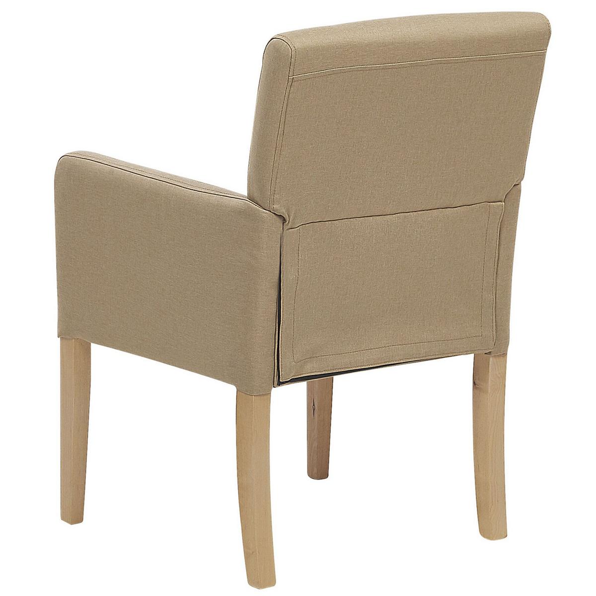 ESSZIMMERSTUHL Polsterbezug Beige Rockefeller - Beige, Holz/Textil (58/89/60cm) - Beliani