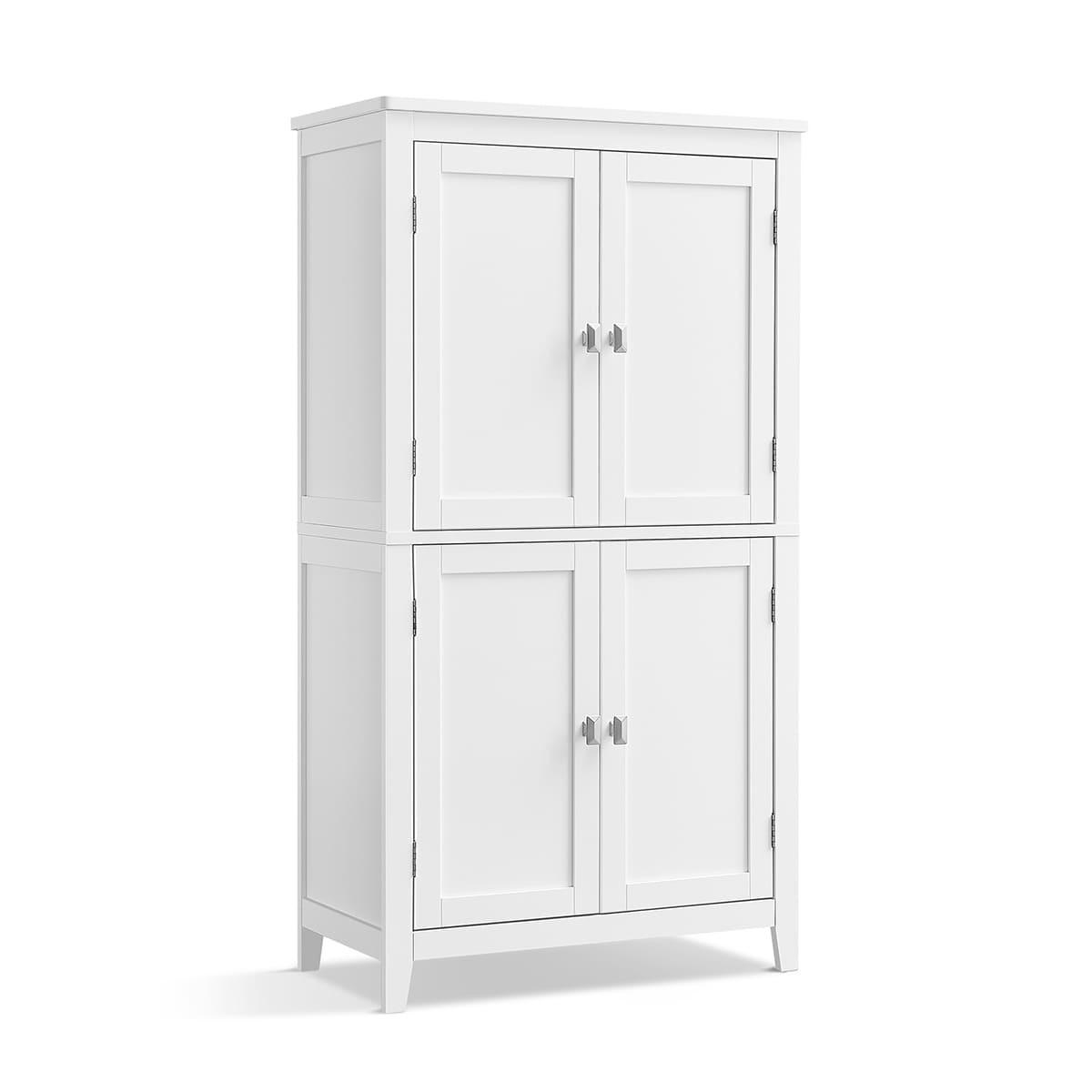 KLEINES Aufbewahrungsmöbel 4 Türen Weiß - H110 cm - Weiß, Holzwerkstoff (30/110/24.5cm) - Calicosy