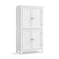 KLEINES Aufbewahrungsmöbel 4 Türen Weiß - H110 cm - Weiß, Holzwerkstoff (30/110/24.5cm) - Calicosy