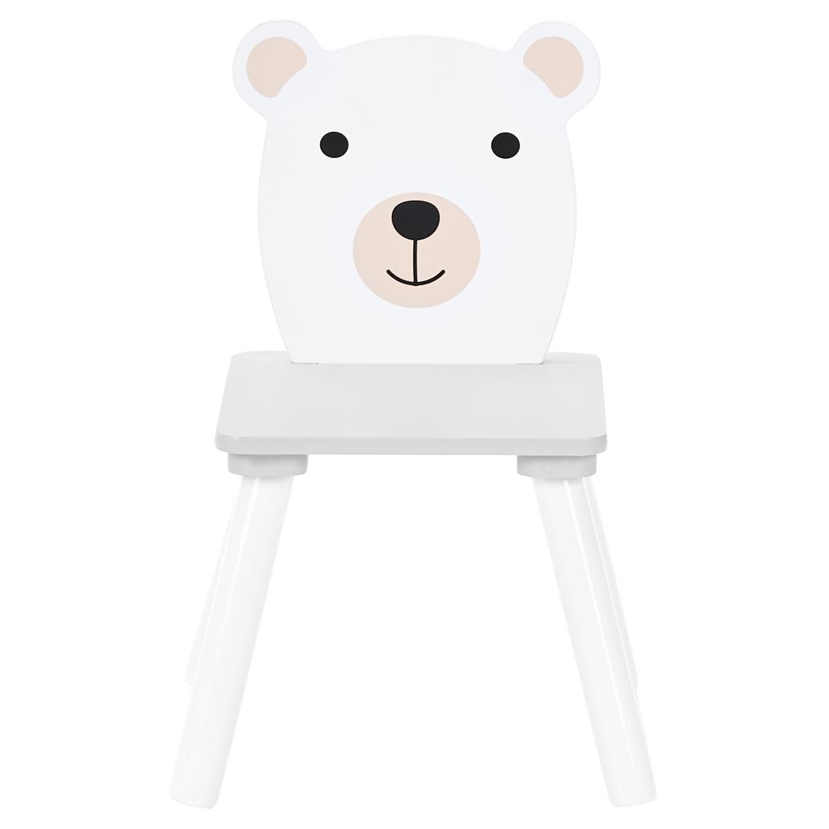 KINDERTISCH mit Stühlen Weiß Mimili - Dunkelgrau/Weiß, Holz/Holzwerkstoff (60/43/60cm) - Beliani