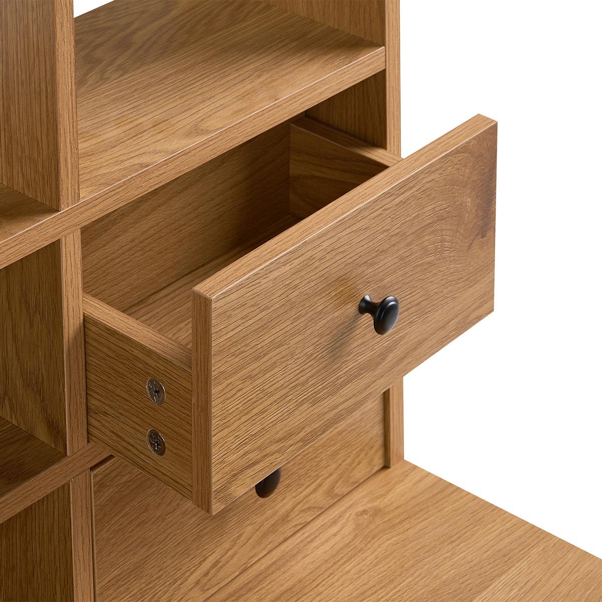 SCHREIBTISCH Hellbraun 105/60 cm mit Fächern mit Schubladen Tavra - Hellbraun, Holzwerkstoff (60/105/173cm) - Beliani