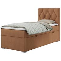 BOXBETT ALDA 90/200 Orange Struktur - H3 - Rechts Seite - Orange, Holz/Textil (90/200cm) - MKS