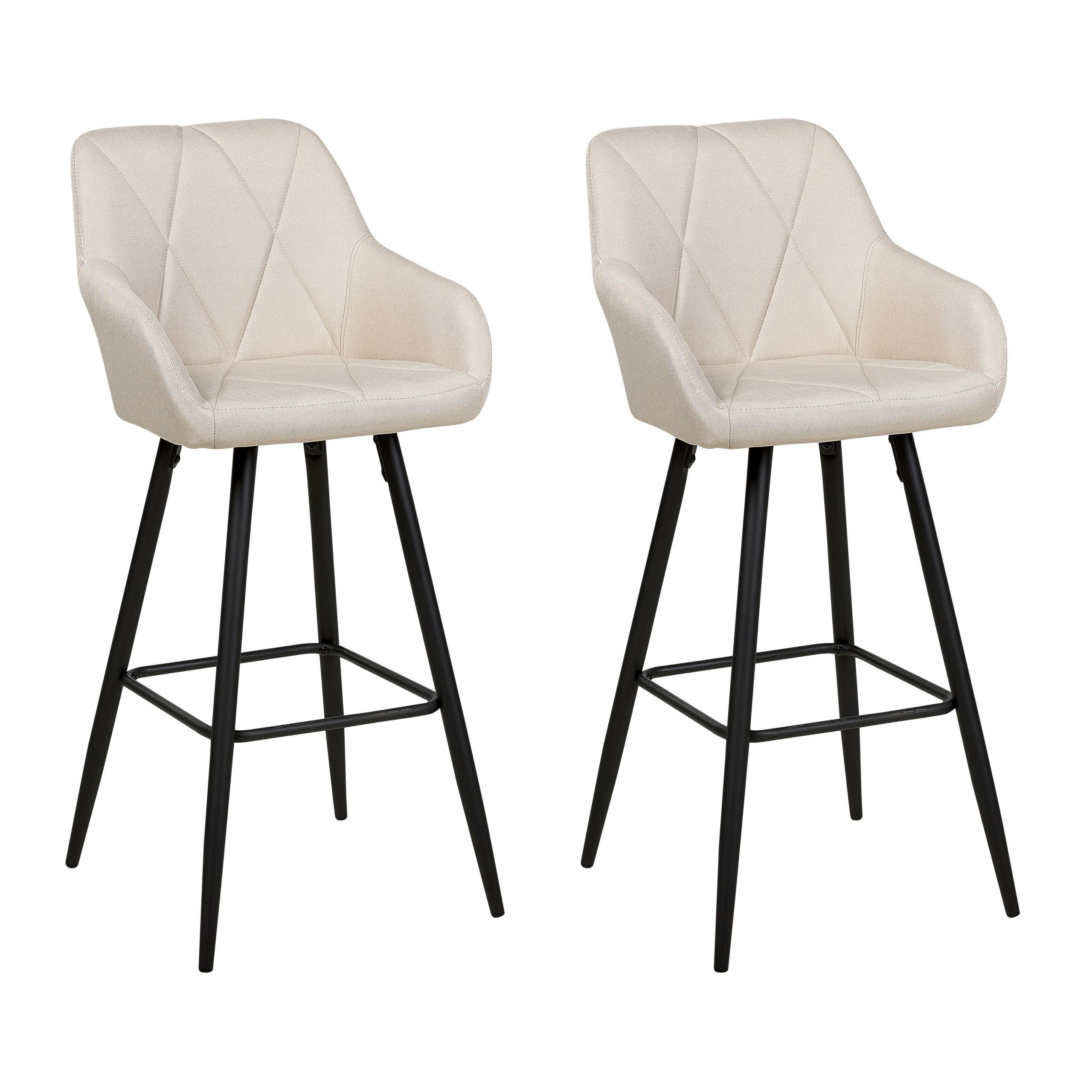 BARSTUHL 2er-Set Polsterbezug Beige Darien - Beige, Textil/Metall (47/104/47cm) - Beliani