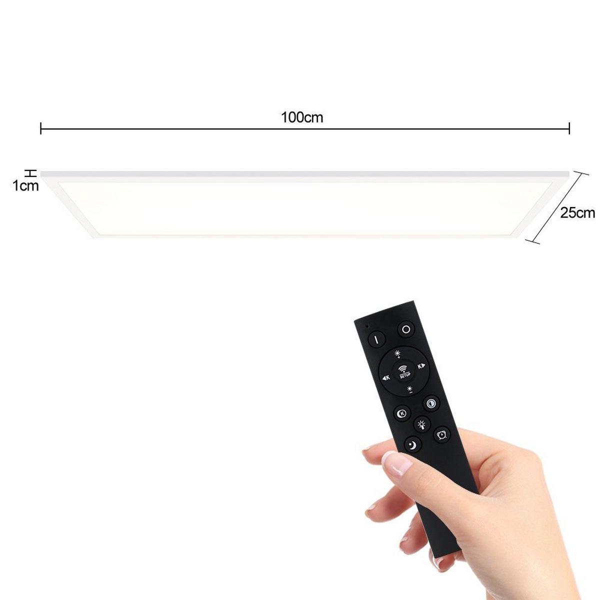 LED-DECKENLEUCHTE Petra 100/25/1 cm - Weiß, Kunststoff (25/100/1cm) - Nettlife