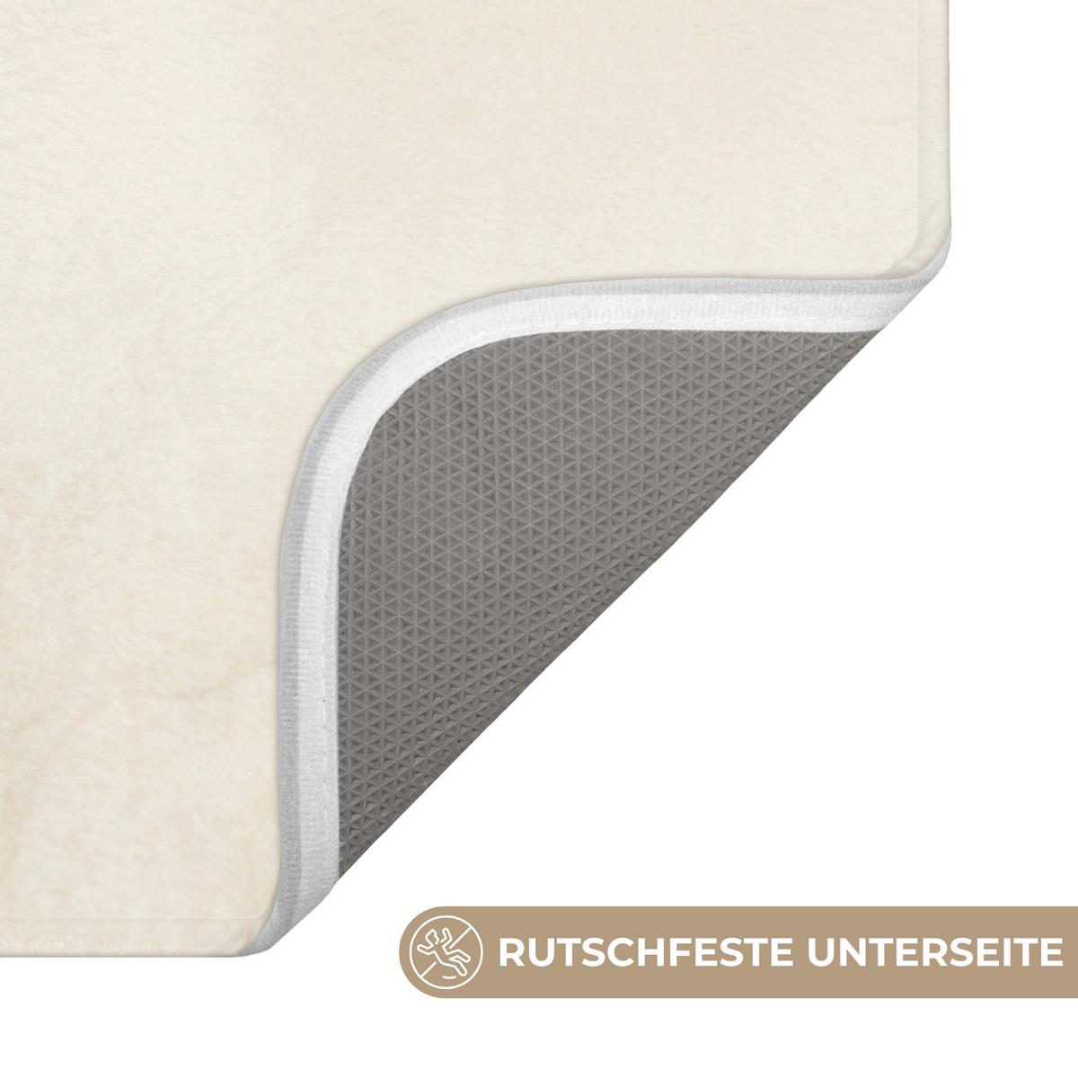 BADEMATTE Japandi - Bambus - Beige 90x60 cm - Ecru, Textil (90/60cm) - OnlyWow