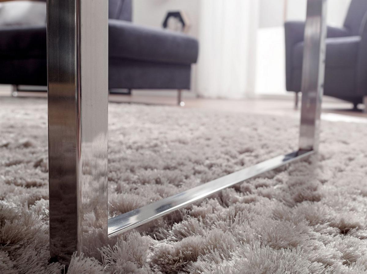 COUCHTISCH GUNA im Landhaus-Stil aus massivem Holz mit Designmerkmalen, Akazie 60x120x40 cm - Silberfarben/Akaziefarben, Holz/Metall (120/60/40cm) - KADIMA DESIGN
