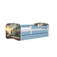 KINDERBETT Schiff mit Schublade 180/80 90/61/184 - Blau, Holzwerkstoff (80/180cm) - RAUMHIRSCH FURNITURE