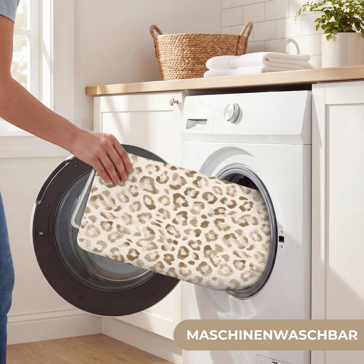 BADEMATTE Leopard - Klassisch - Beige 60x120 cm - Hellbraun, Textil (60/120cm) - OnlyWow