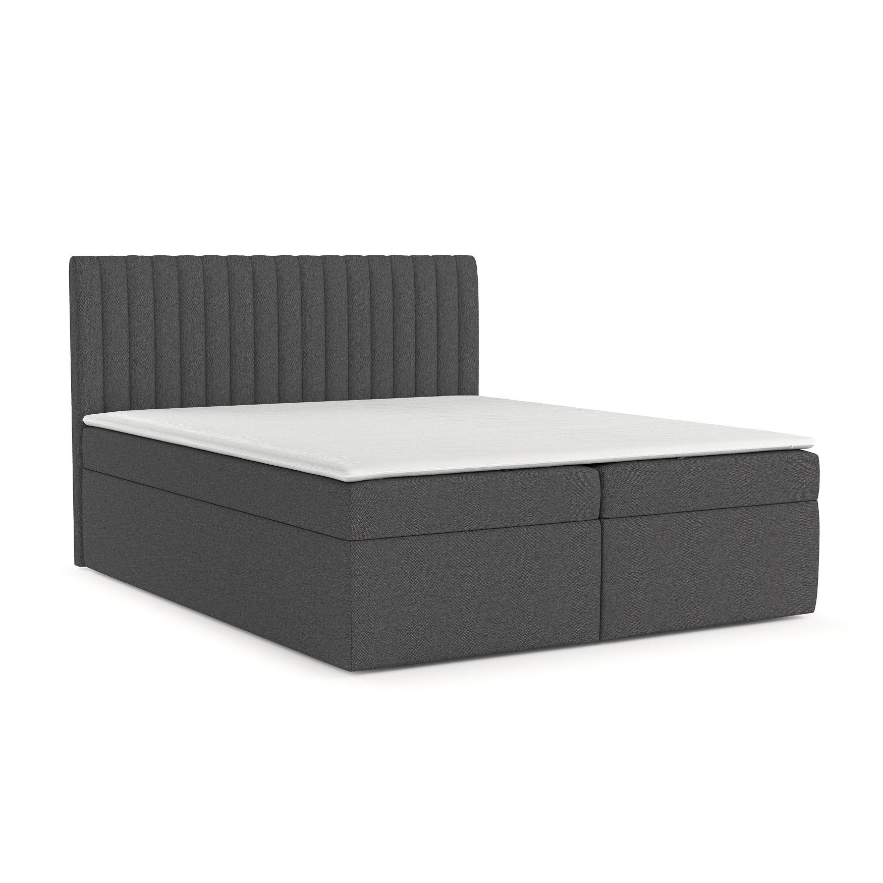 BOXBETT Maldon 140/200 cm Anthrazit im Megan Stoff - Anthrazit/Schwarz, Holz/Holzwerkstoff (140/200cm) - AltaBeds