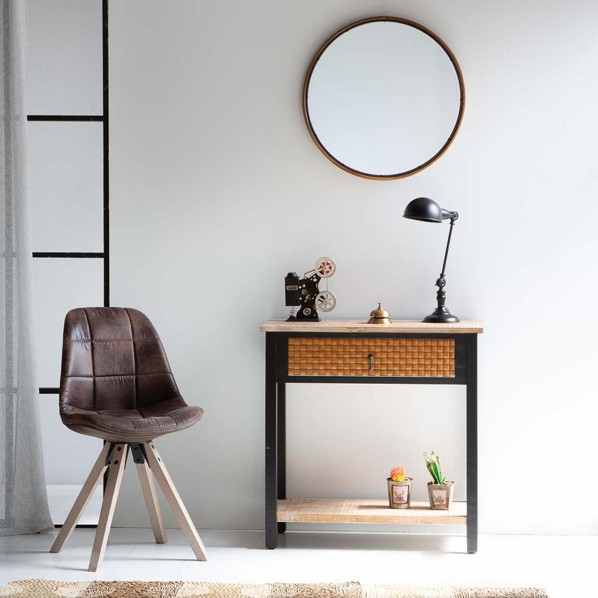 KONSOLENTISCH aus Holz, 80x38x82cm - Schwarz, Holz (38/80/82cm) - Wanderlust