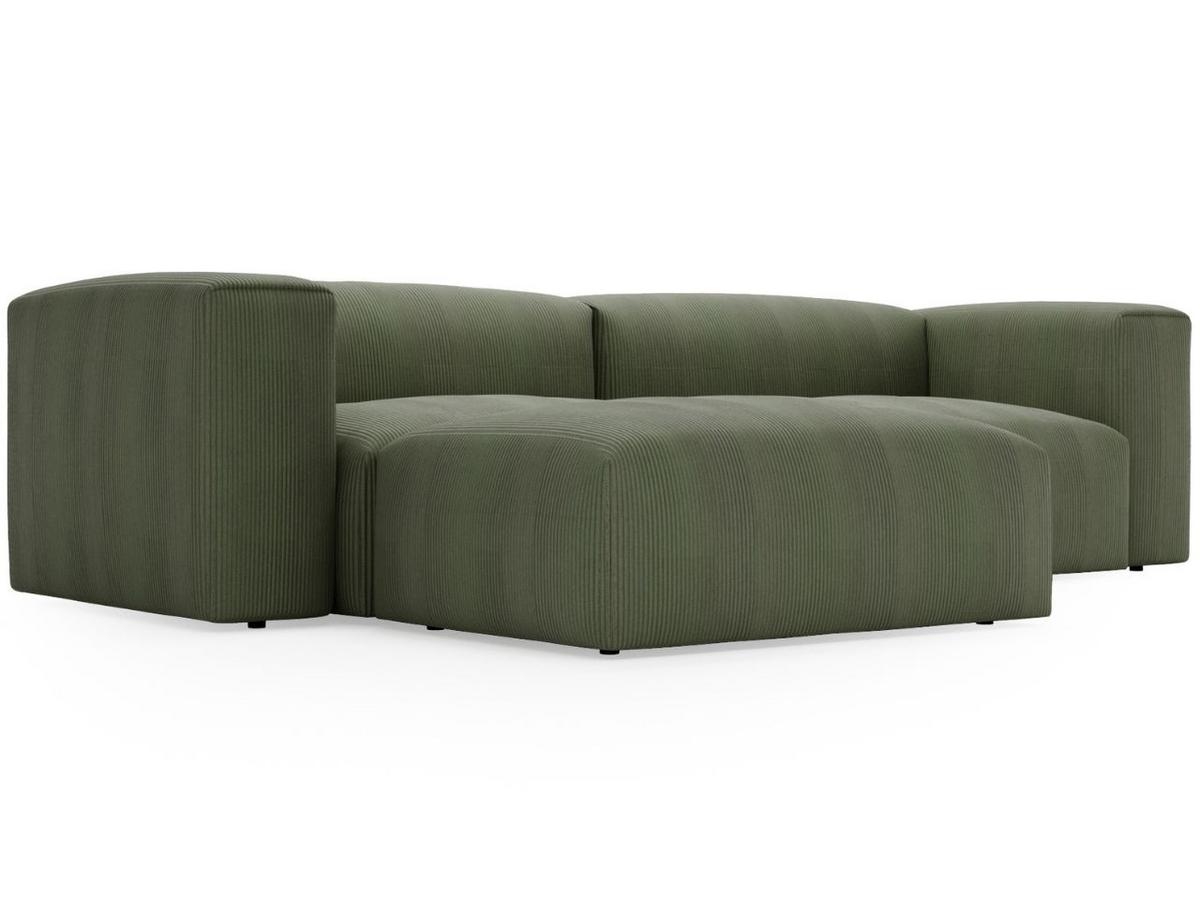 ECKSOFA Landi Grün Links - Schwarz/Grün, Kunststoff/Textil (180/240cm) - Graingold