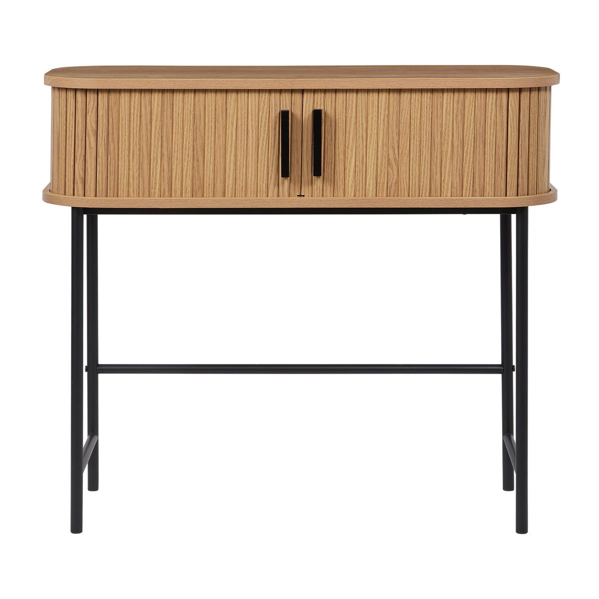KONSOLENTISCH helles Holz/schwarz Bradley - Hellbraun/Schwarz, Holzwerkstoff (30/80/70cm) - Beliani