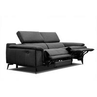 RELAXSOFA MATERA 3-Sitzer mit 2 Relaxfunktionen, schwarz - Schwarz, Holzwerkstoff/Textil (212/82/103cm) - Wozimo
