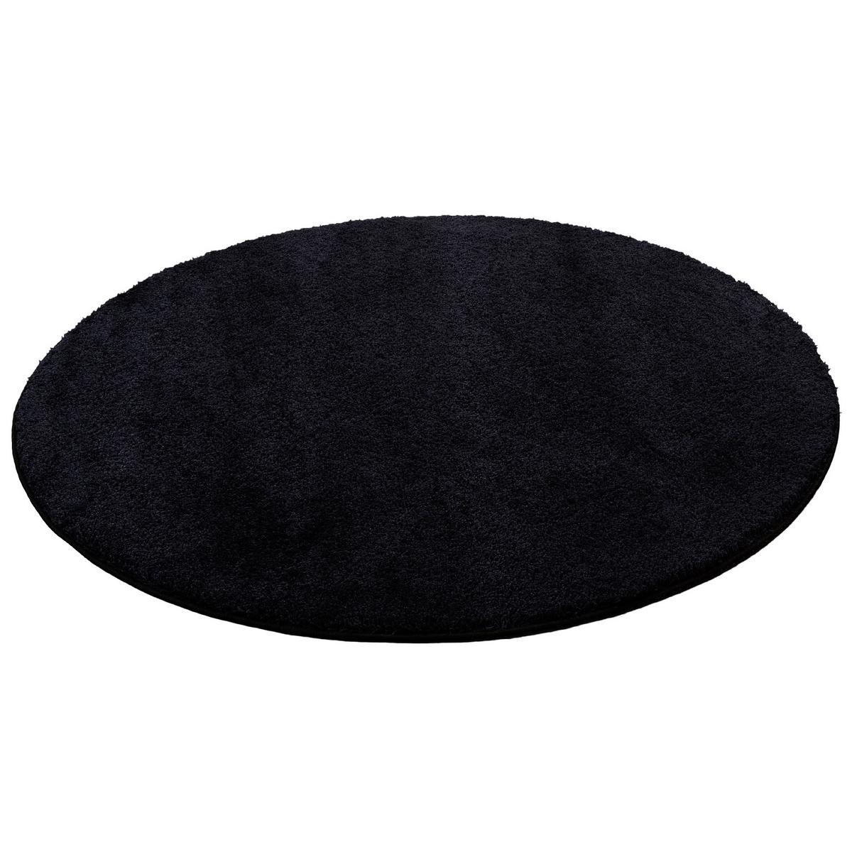 HOCHFLOR SHAGGY TEPPICH PALACE RUND - Schwarz, Textil (100/100cm) - Snapstyle