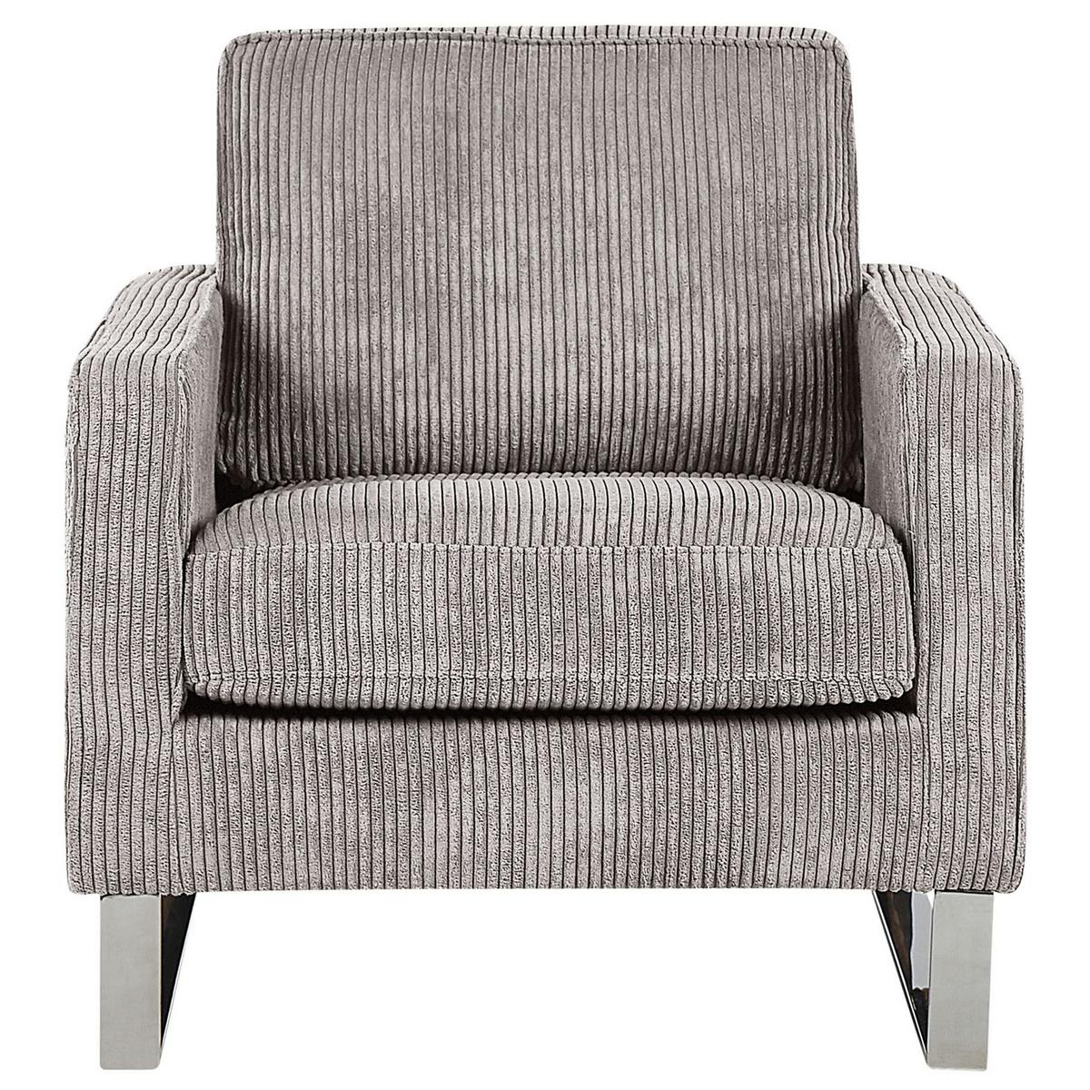 SESSEL Cord Grau Vind - Grau, Textil/Metall (76/82/82cm) - Beliani