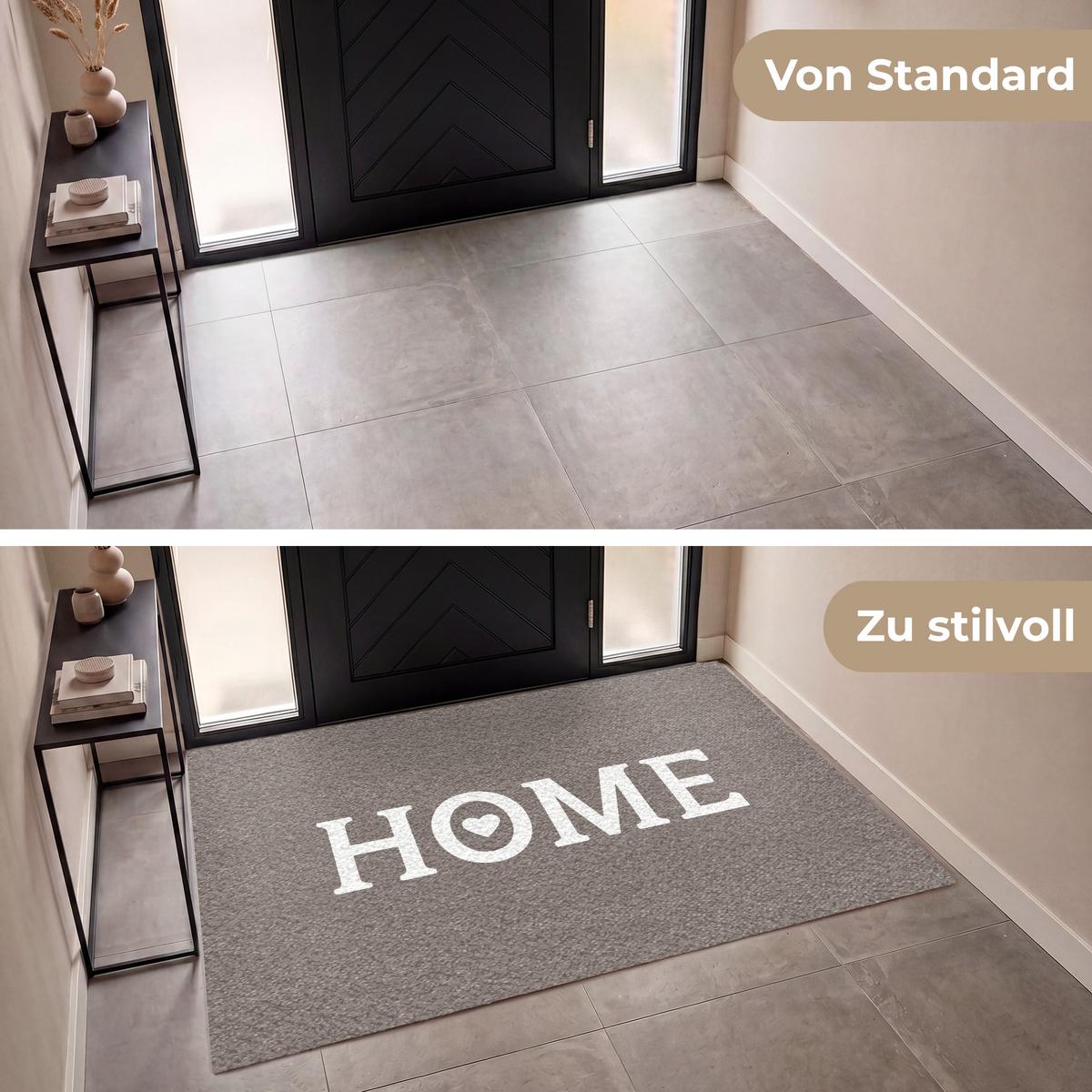 FUSSMATTE Startseite - Text - Taupe Fußabtreter 180x120 cm - Taupe, Kunststoff (180/0.4cm) - MuchoWow