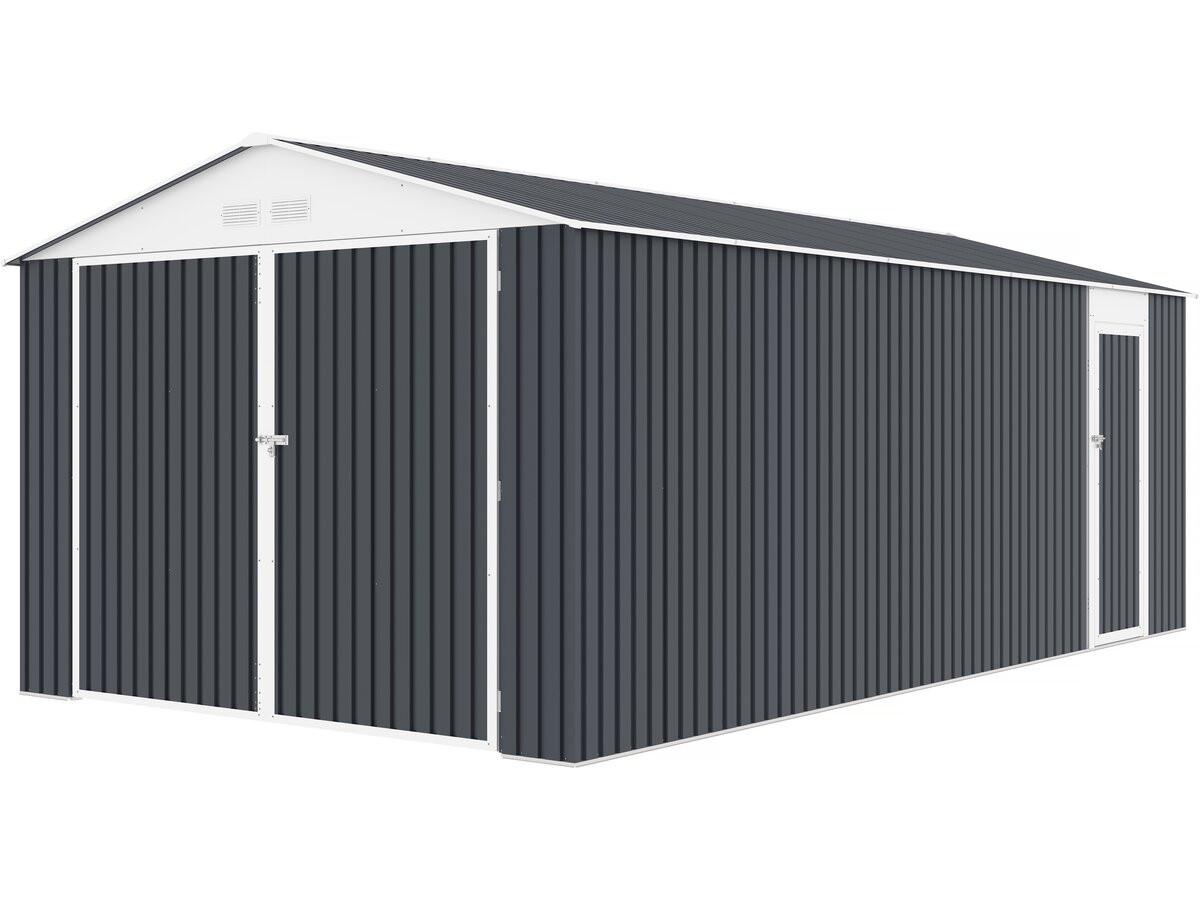 METALL-GARAGE PVC houston - Grau, Metall (570/310/570cm) - Habitat Garten