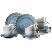 KAFFEESERVICE Oslo blau-grau 18-tlg. - Blau/Grau, Keramik (20.5/22/28cm) - Ritzenhoff Breker