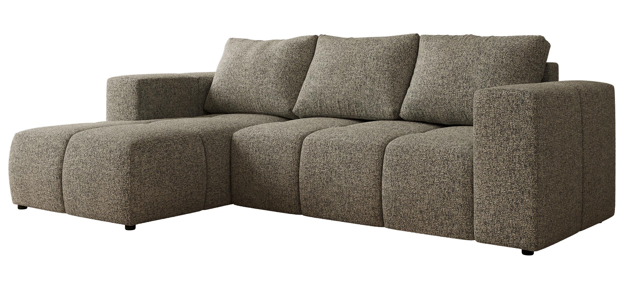 ECKSOFA MONIVA Grau Strukture - Links - Schwarz/Grau, Kunststoff/Textil (164/266cm) - MKS