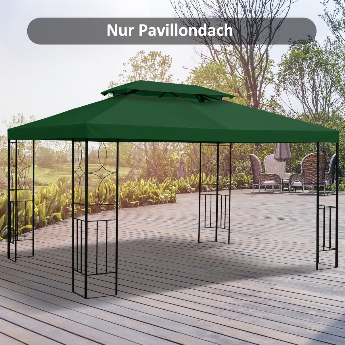 ERSATZDACH Pavillondach, Polyester, Grün - Grün, Kunststoff (300/20/400cm) - Outsunny