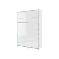 SCHRANKBETT Bed-Concept BC-01 140x200 mit zwei LED-Lampe - Weiß Hochglanz/Grau, Holz/Holzwerkstoff (140/200cm) - MIRJAN24