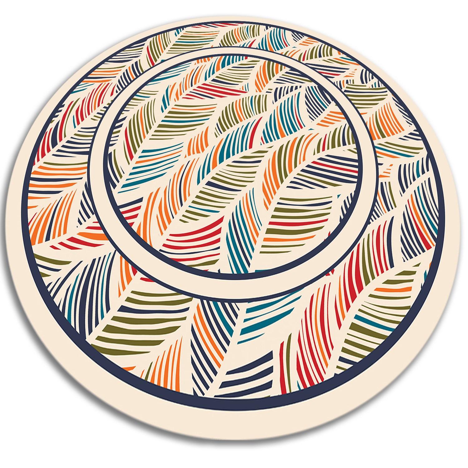 VINYL TEPPICH Ø80 cm Konturblätter - Multicolor, Kunststoff (80/80cm) - TULUP