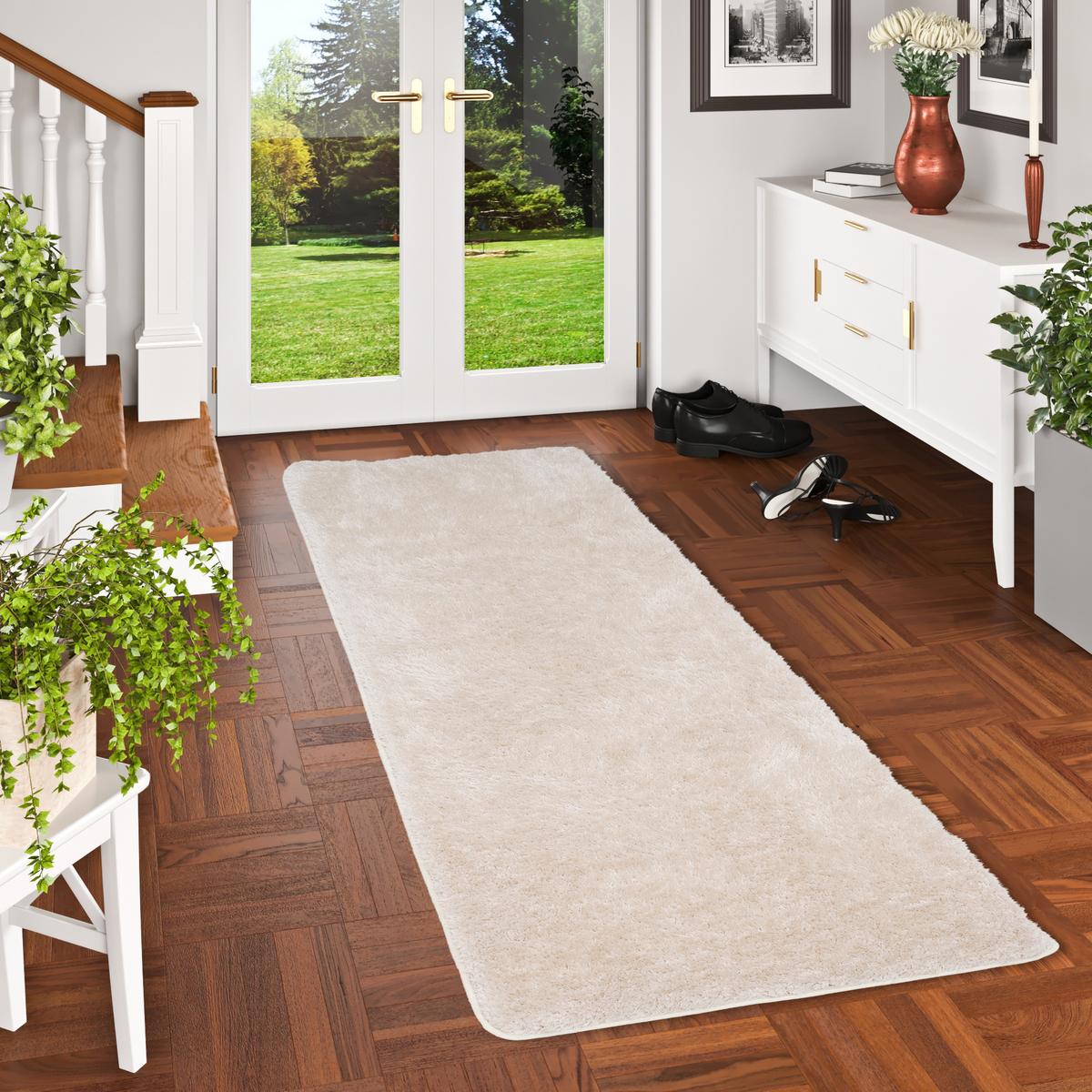 HOCHFLOR SHAGGY TEPPICH FEELING MIX LÄUFER - Beige, Textil (100/400cm) - Snapstyle