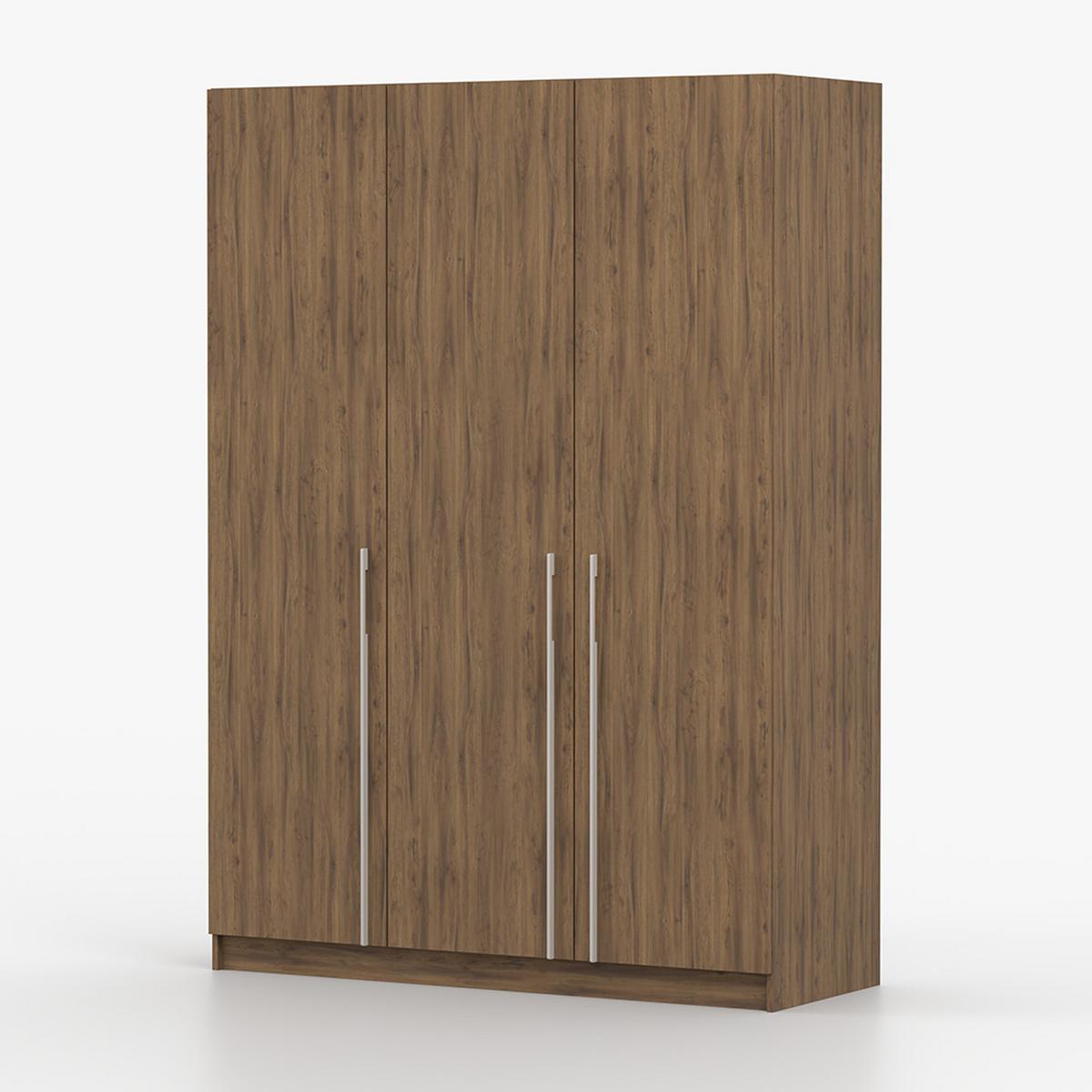 DREHTÜRENSCHRANK ROSA III 3D 150/210/55, 3-türig, Nussbaum - Kaschmir/Nussbaumfarben, Holzwerkstoff (150/210/55cm) - imoebel24