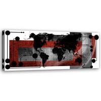WANDBILD weltkarte abstrakt - Grau, Textil (90/30cm) - Feeby