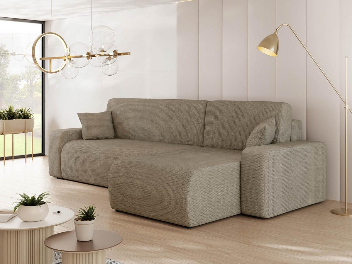 ECKSOFA Piano - Hellbraun/Schwarz, Holz/Kunststoff (244/145cm) - MIRJAN24